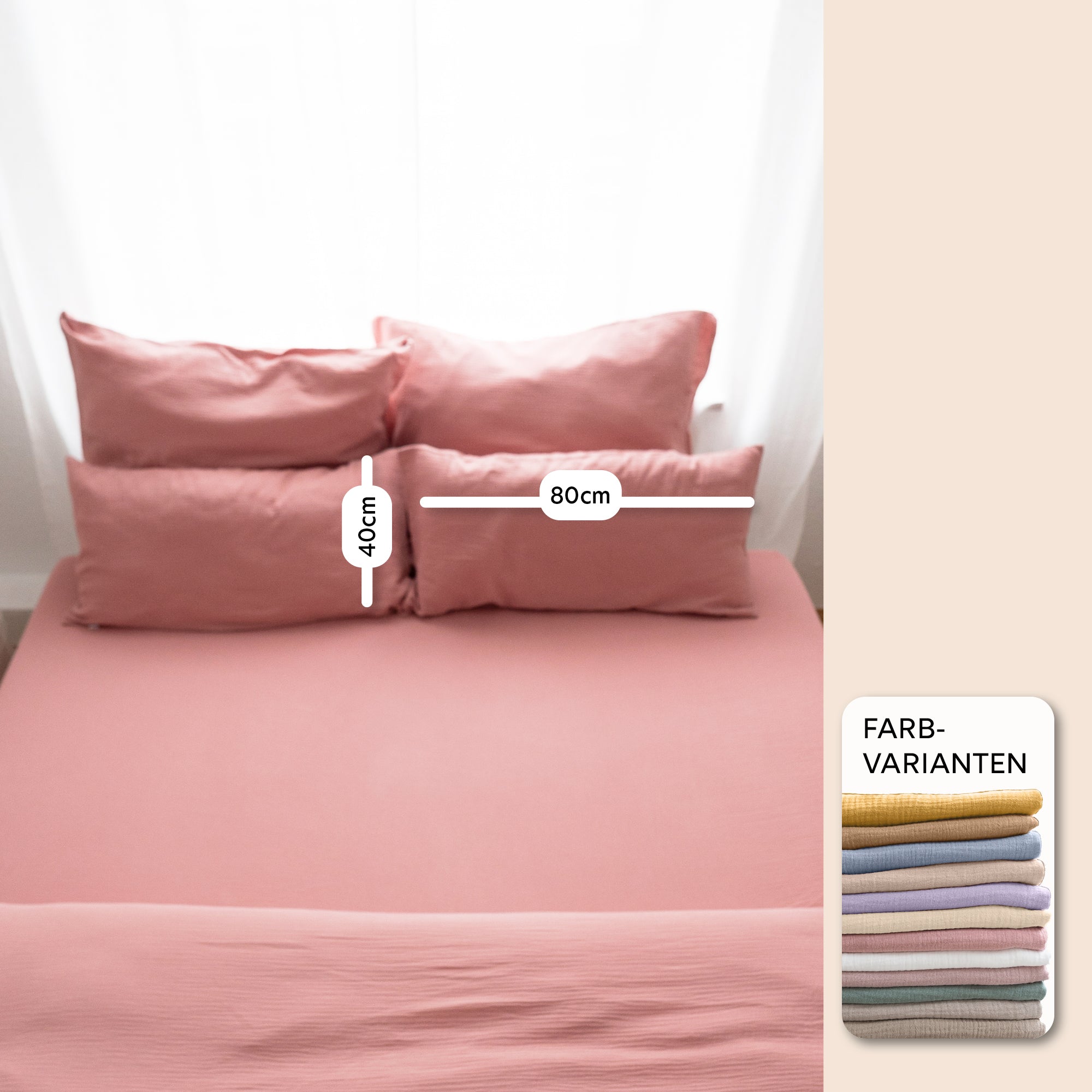 Altrosa / 1 Kissen 40x80