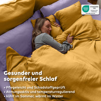 Senfgelb / 200x200 + 2x Kissen 80x80 200x220 + 2x Kissen 80x80 220x240 + 2x Kissen 80x80 135x200 + 1 Kissen 80x80 155x220 + 1 Kissen 80x80