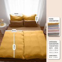 Senfgelb / 200x200 + 2x Kissen 80x80 200x220 + 2x Kissen 80x80 220x240 + 2x Kissen 80x80