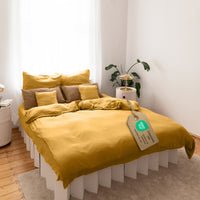 Senfgelb / 200x200 + 2x Kissen 80x80 200x220 + 2x Kissen 80x80 220x240 + 2x Kissen 80x80 135x200 + 1 Kissen 80x80 155x220 + 1 Kissen 80x80