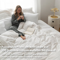 Weiß / 200x200 + 2x Kissen 80x80 200x220 + 2x Kissen 80x80 220x240 + 2x Kissen 80x80 135x200 + 1 Kissen 80x80 155x220 + 1 Kissen 80x80