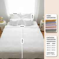 Weiß / 200x200 + 2x Kissen 80x80 200x220 + 2x Kissen 80x80 220x240 + 2x Kissen 80x80