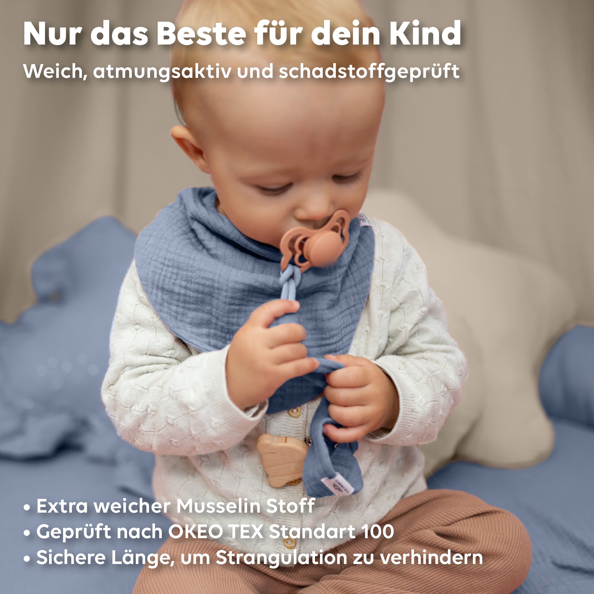 Hellbeige & Blau & Eukalyptus / mit Gold ohne Gold