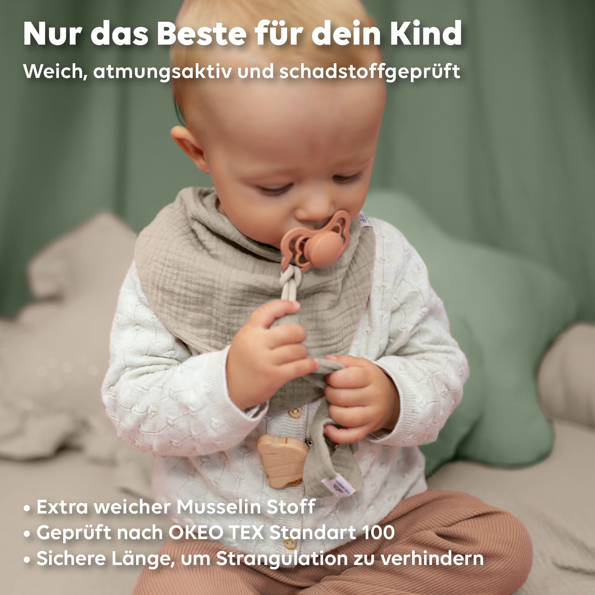 SPARSET: Spucktücher + Dreieckstücher + Schnullerketten ab