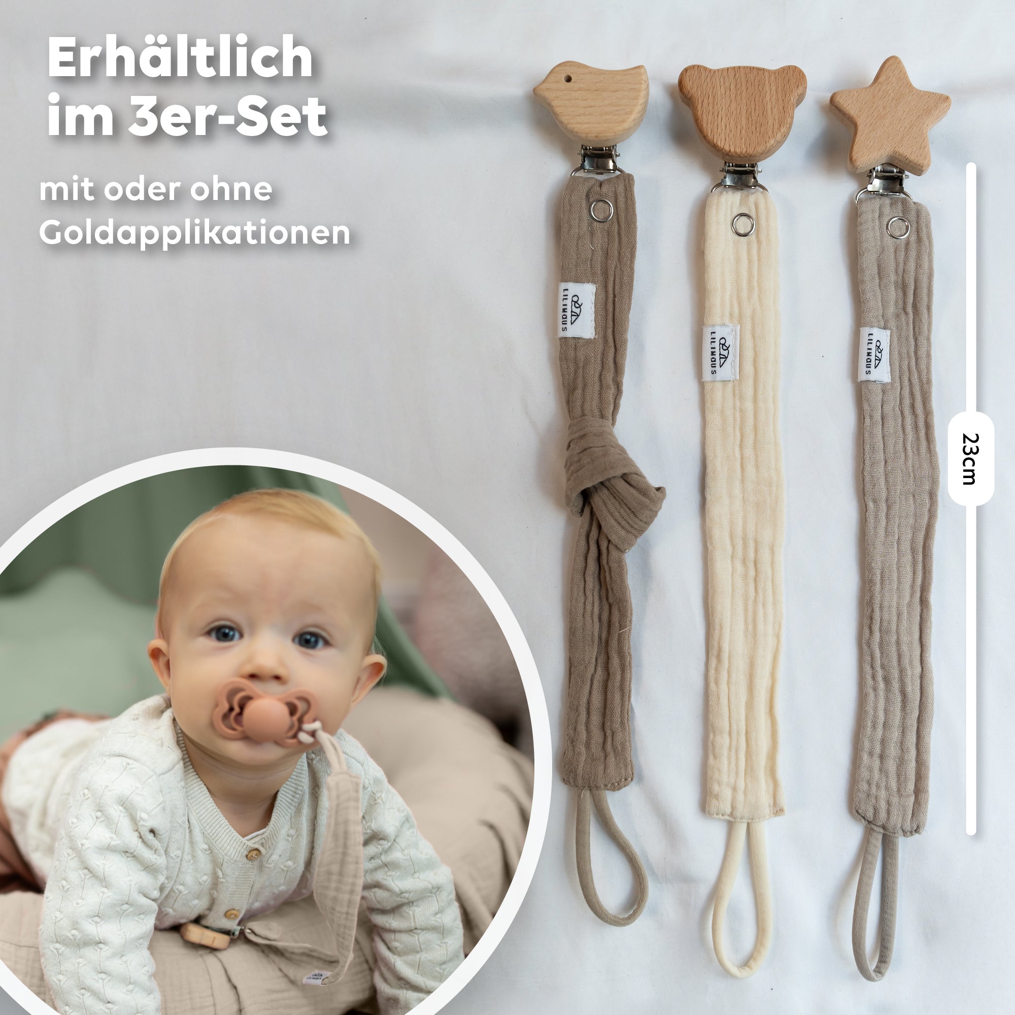 Hellbeige & Creme & Dunkelbeige / ohne Gold