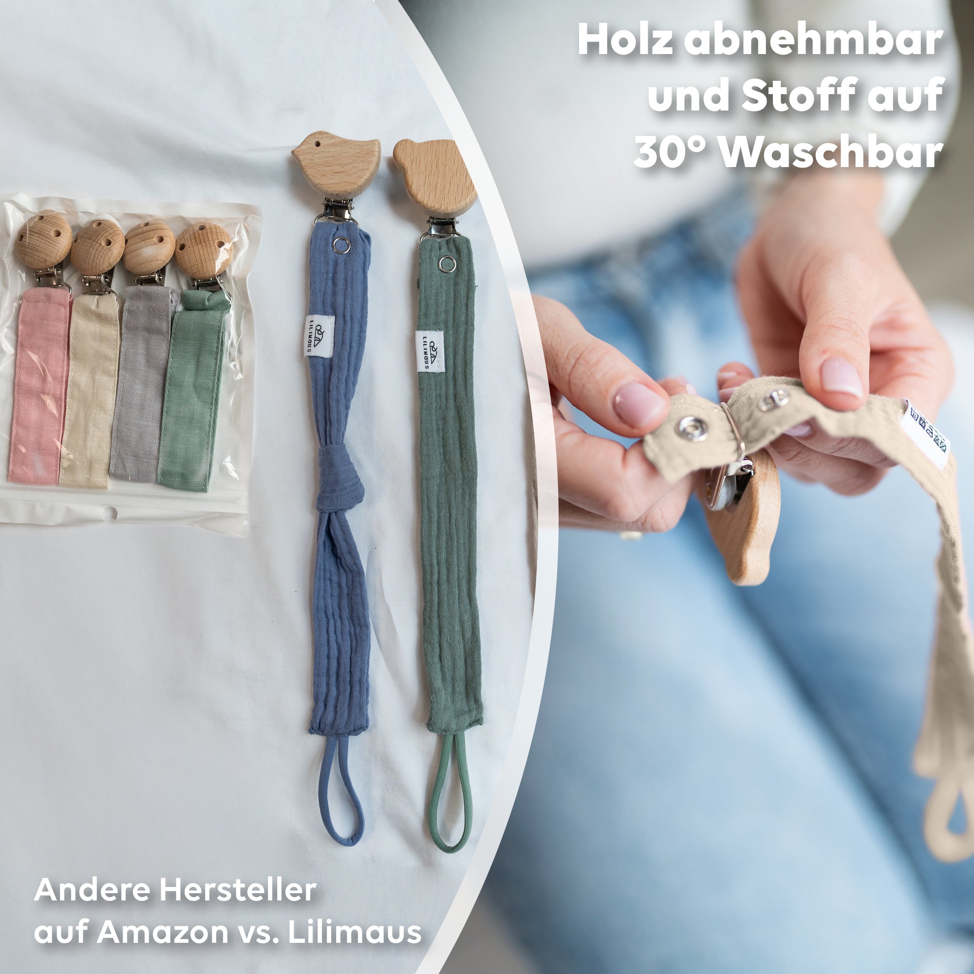 Hellbeige & Blau & Eukalyptus / mit Gold ohne Gold