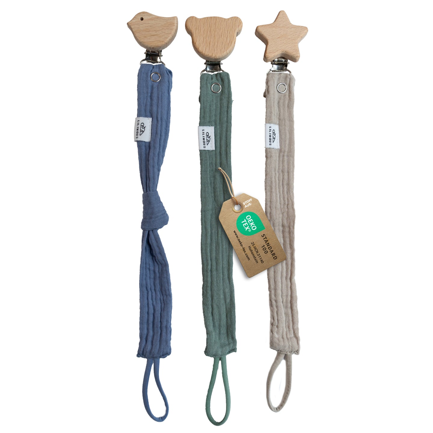 Hellbeige & Blau & Eukalyptus / ohne Gold