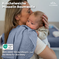 Hellbeige & Blau & Eukalyptus