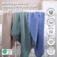 Hellbeige & Blau & Eukalyptus