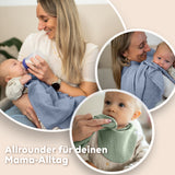 Hellbeige & Blau & Eukalyptus