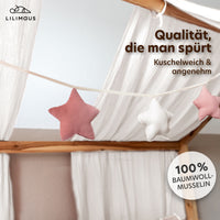 altrosa & weiß / sterne / ohne goldapplikation