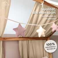 creme & puderrosa / sterne / ohne goldapplikation