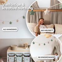 eukalyptus & hellbeige / sterne / mit goldapplikation