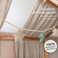 eukalyptus & hellbeige / sterne / mit goldapplikation