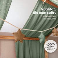 eukalyptus & nougat / sterne / mit goldapplikation