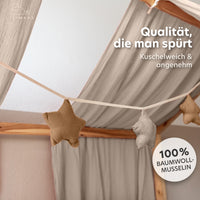 nougat & hellbeige / sterne / mit goldapplikation