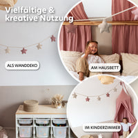 altrosa & hellbeige / sterne / mit goldapplikation