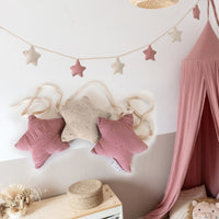 altrosa & hellbeige / sterne / mit goldapplikation