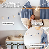 blau & creme / sterne / mit goldapplikation