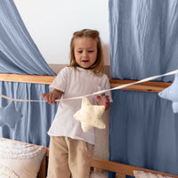 blau & creme / sterne / mit goldapplikation