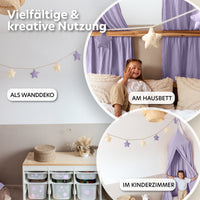 flieder & creme / sterne / mit goldapplikation