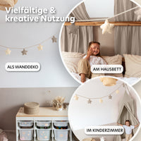 creme & hellbeige / sterne / mit goldapplikation