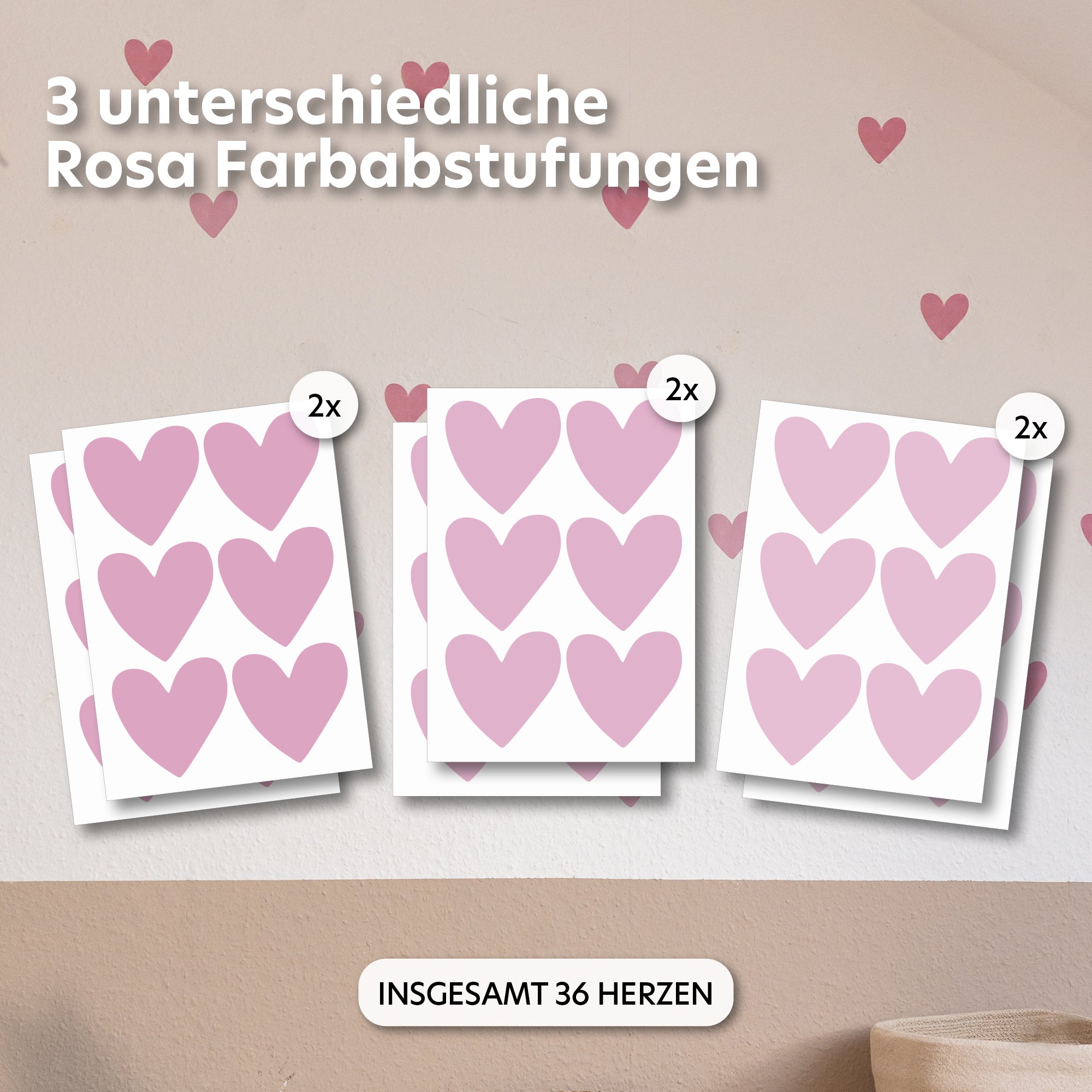 rosa / einheitsgröße 36 stück