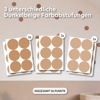 dunkelbeige / punkte / einheitsgröße 36 stück