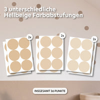 hellbeige / punkte / einheitsgröße 36 stück