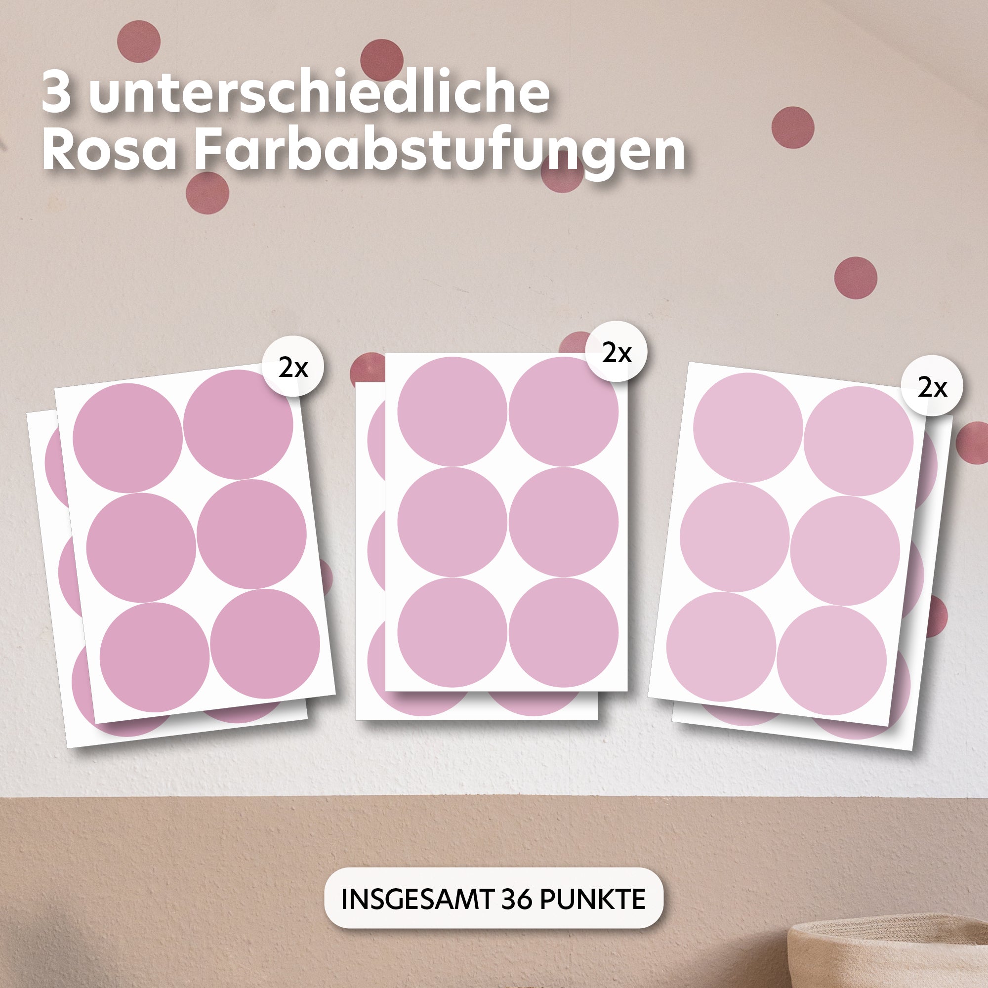 rosa / einheitsgröße 36 stück