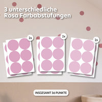 rosa / punkte / einheitsgröße 36 stück