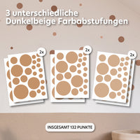 dunkelbeige / gemischte größen 132 stück