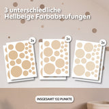 hellbeige / gemischte größen 132 stück