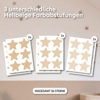 hellbeige / sterne / einheitsgröße 36 stück