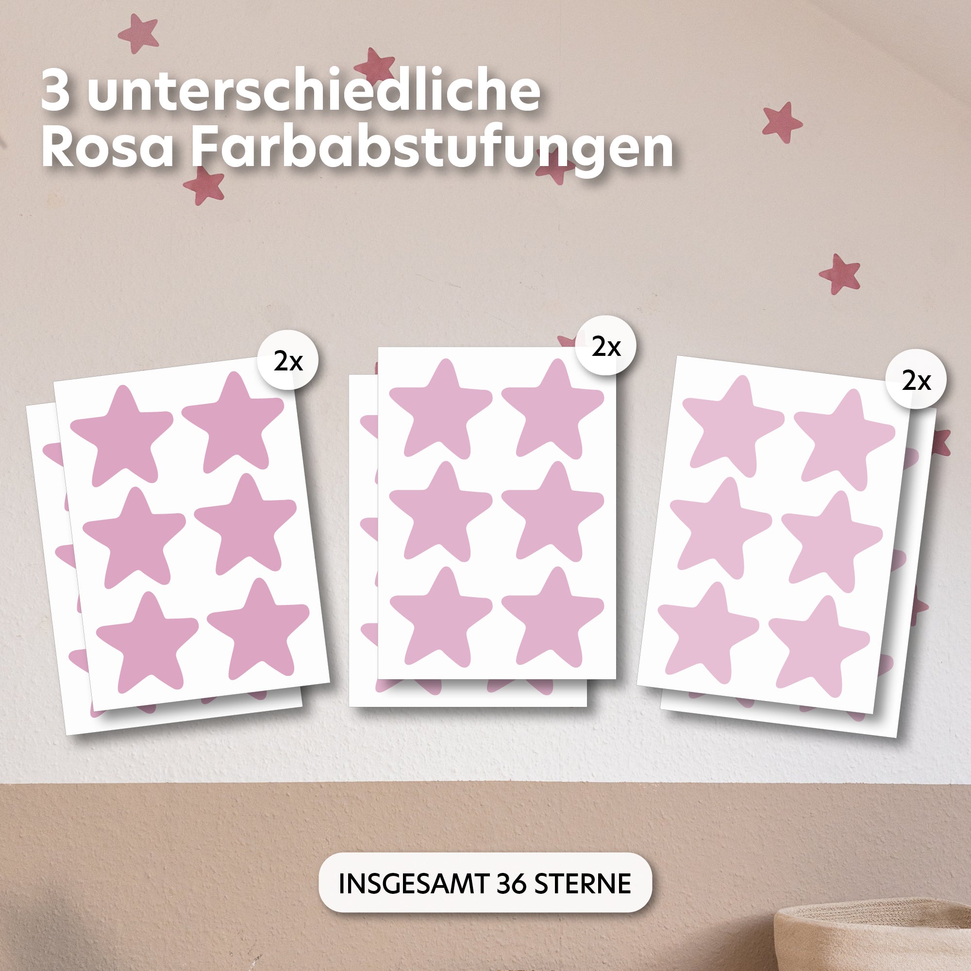 rosa / einheitsgröße 36 stück