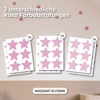 rosa / sterne / einheitsgröße 36 stück