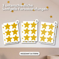 senfgelb / sterne / einheitsgröße 36 stück