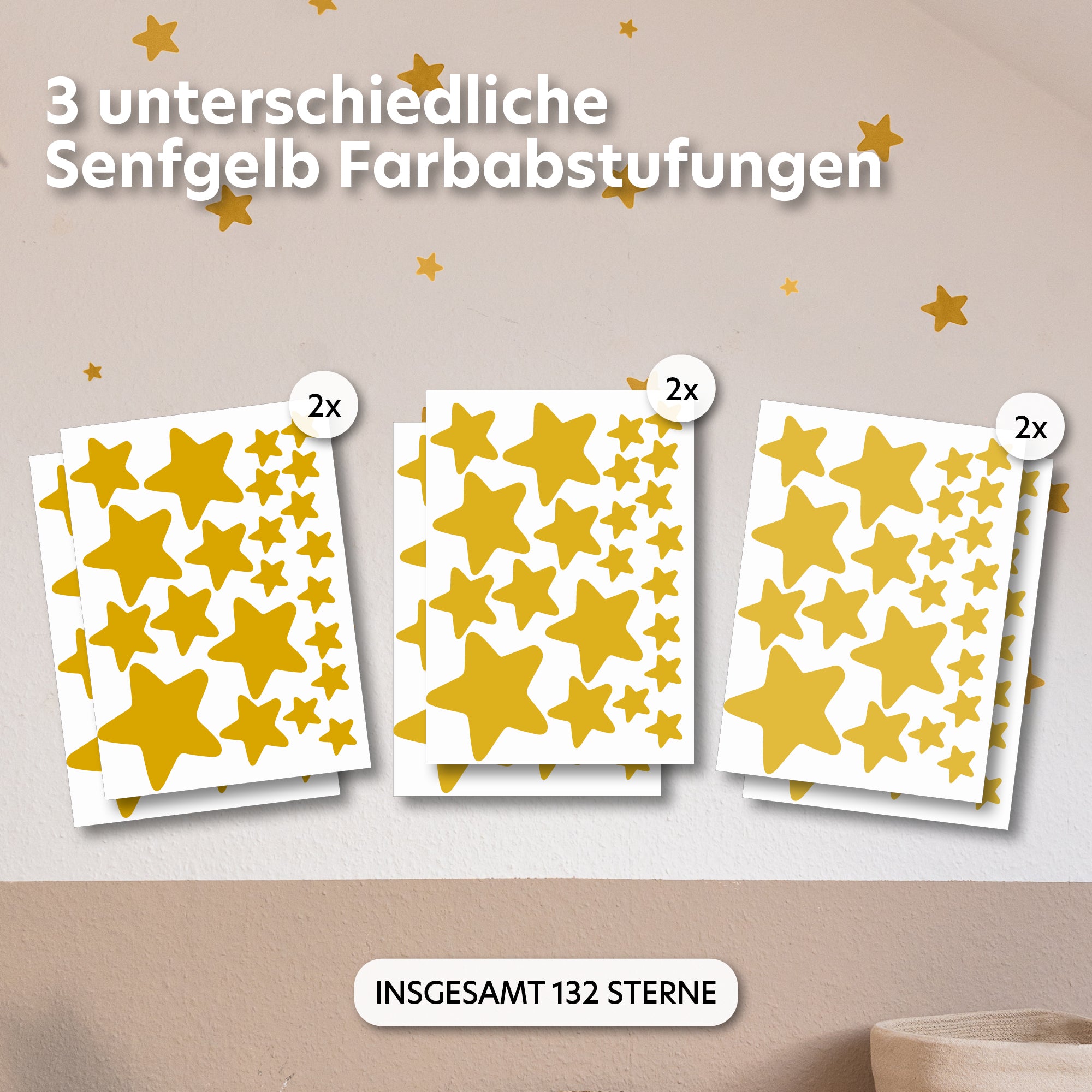 senfgelb / gemischte größen 132 stück