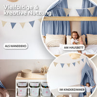 blau & creme / wimpel / ohne goldapplikation
