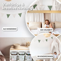 eukalyptus & weiß / wimpel / ohne goldapplikation