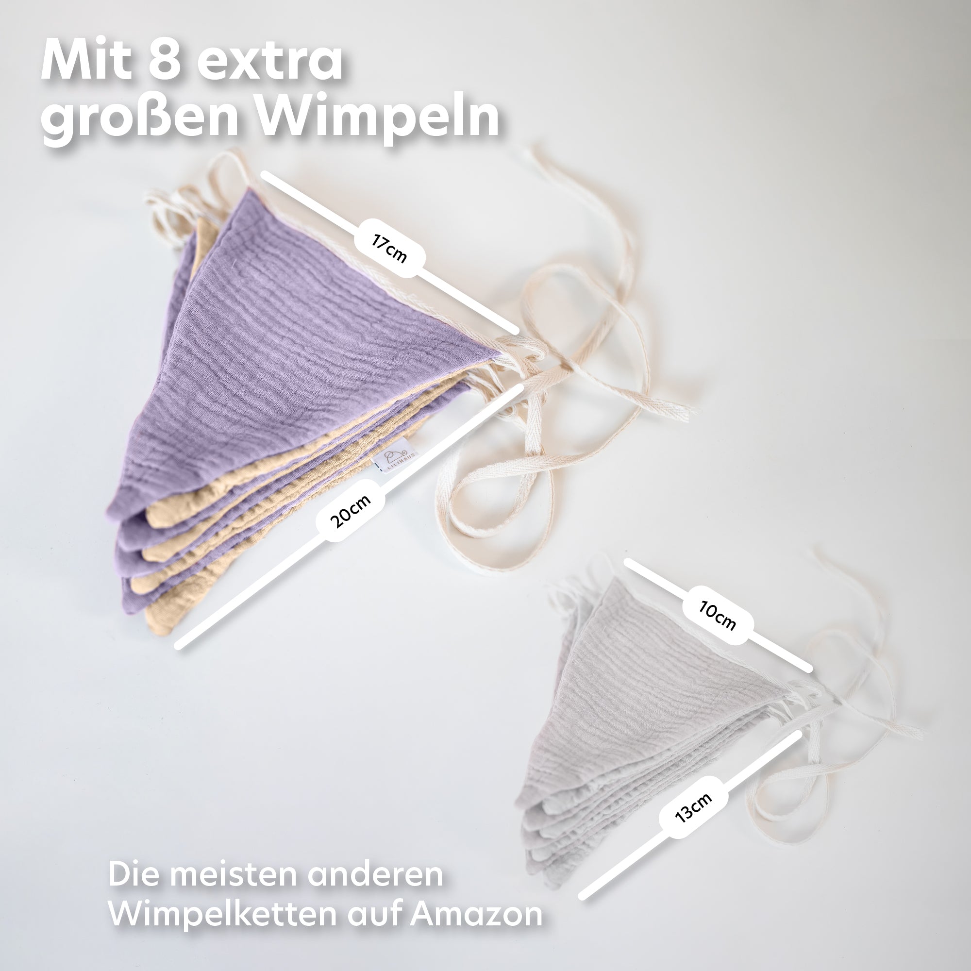 flieder & creme / wimpel / ohne goldapplikation