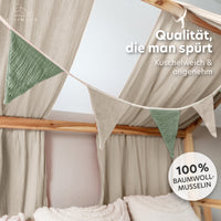 eukalyptus & hellbeige / wimpel / ohne goldapplikation