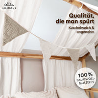 hellbeige & weiß / wimpel / ohne goldapplikation