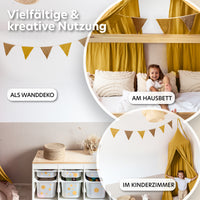 senfgelb & nougat / wimpel / ohne goldapplikation