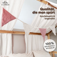 altrosa & weiß / wimpel / ohne goldapplikation