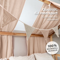 hellbeige & beigerosa / wimpel / ohne goldapplikation