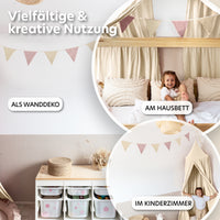 creme & puderrosa / wimpel / ohne goldapplikation