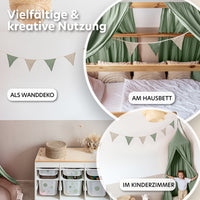 eukalyptus & hellbeige / wimpel / mit goldapplikation