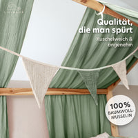 eukalyptus & hellbeige / wimpel / mit goldapplikation