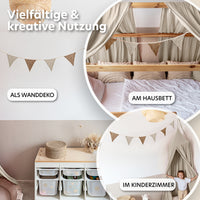 hellbeige & dunkelbeige / wimpel / mit goldapplikation